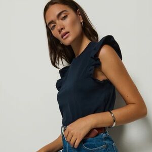 Nation ‘Paulette’ Ruffle Sleeve Tank Top l L